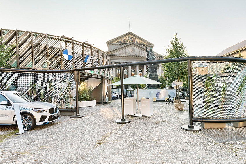 Booth Builder Messebauer Stand Builder Winkels für BMW auf der IAA Mobility 2021 Open Space